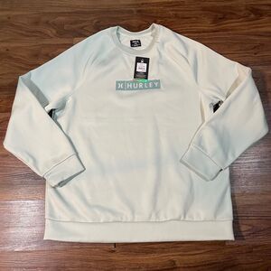 NEW Hurley Raglan Sweater Pullover Crewneck Performance Sweatshirt Blue Men’s LG